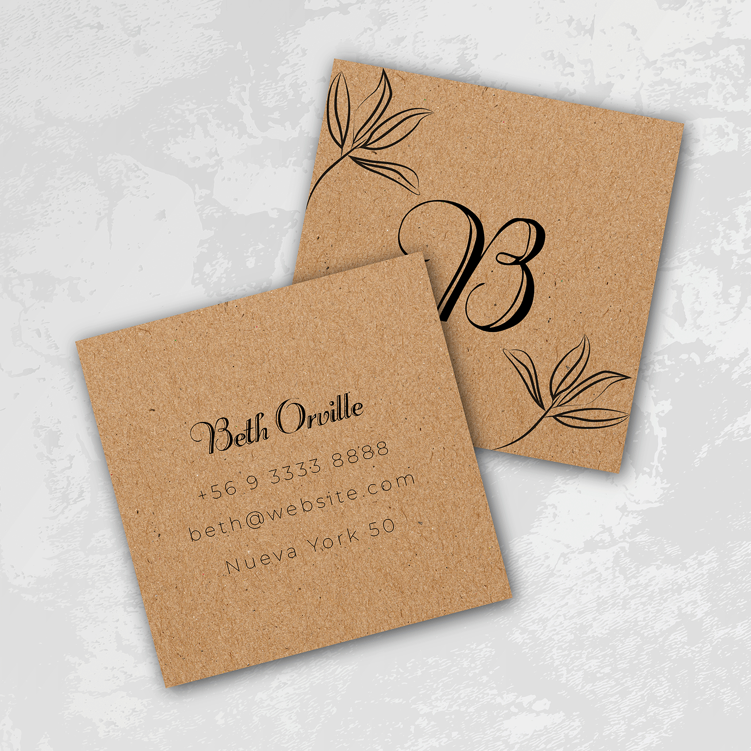 Tarjetas cuadradas Kraft